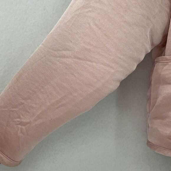 Anthropologie Saturday Sunday Reversible Satin Leona Pink Hoodie Snap Fleece Jac - Picture 5 of 9
